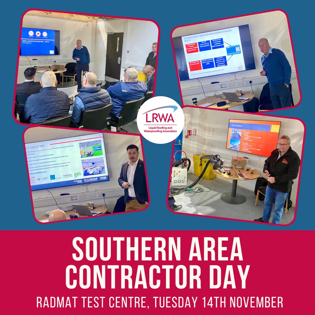 Thanks to everyone who came to support our Southern Area #Contractor day at the @RadmatOfficial Test Centre. A special note of thanks to our two guest speakers; 🔺Andrew Roberts - LRWA Sustainability Committee Chair 🔺Jonathan Forbes-Brown - Imperial Thermal Engineering #roofing