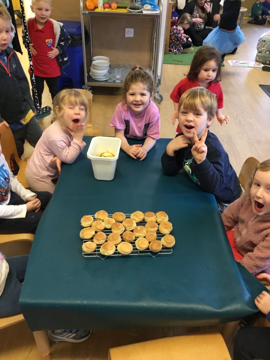 neilston_madras's tweet photo. On rainy days we make scones, following Mrs Dowsland’s recipe. Children all helped measure, mix and cut out the scones before the more important part of eating them #bakersofthefuture #skillsforlife https://t.co/0CaGKB5Abc