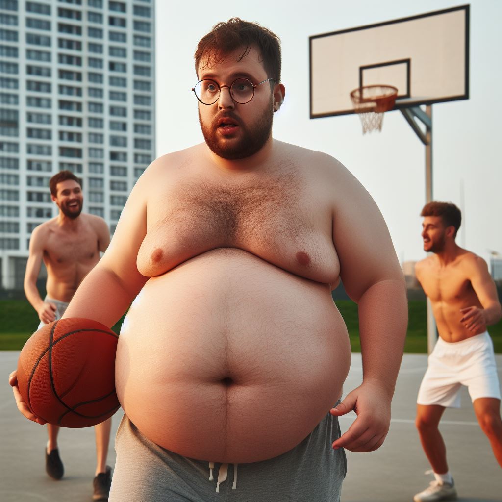 AIChubbyMan's tweet photo. Basketball squad is ready, hot and sweaty. Adore chubs doing sports (but not getting slimmer in the process) #ai #aigenerated #basketballchub #chubby #chubbygay https://t.co/Aj8qK5BKNN
