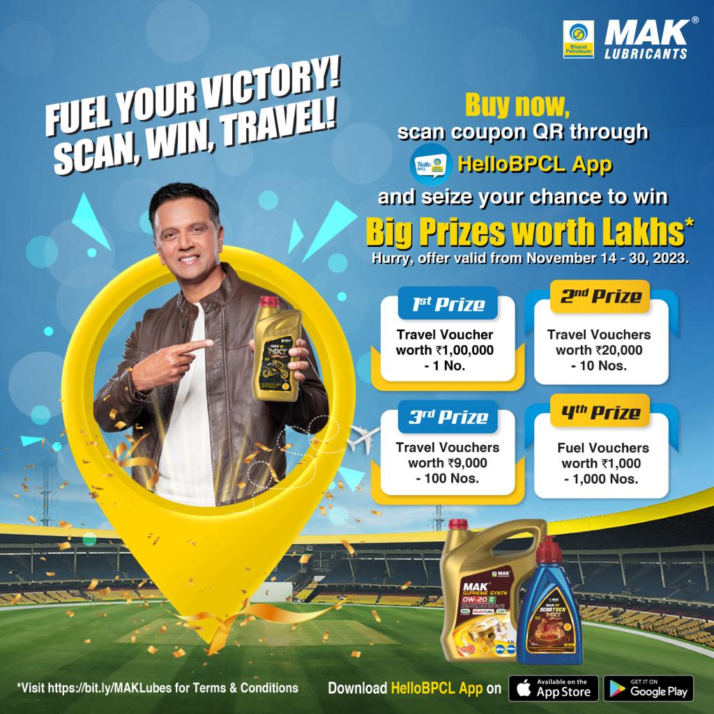 The MAK Lubricants #FuelYourVictory mega contest is now live. Just shop, scan, and go! Win big prizes worth lakhs!