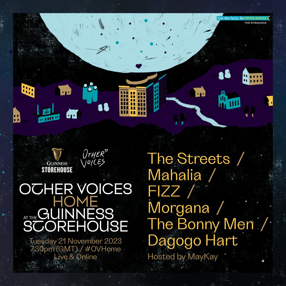 DJDaley's tweet photo. OTHER VOICES will be taking place @homeofguinness on Tuesday 21 November 2023 featuring the likes of The Streets, Mahalia, FIZZ, Morgana, The Bonny Men & Dagogo Hart.
#Dublin 🇮🇪
Hosted by MayKay #OVHome
Over 18s Only
For more info & tickets 👇🏿
https://t.co/nJCdidlw3r https://t.co/EbB7DwPXX8