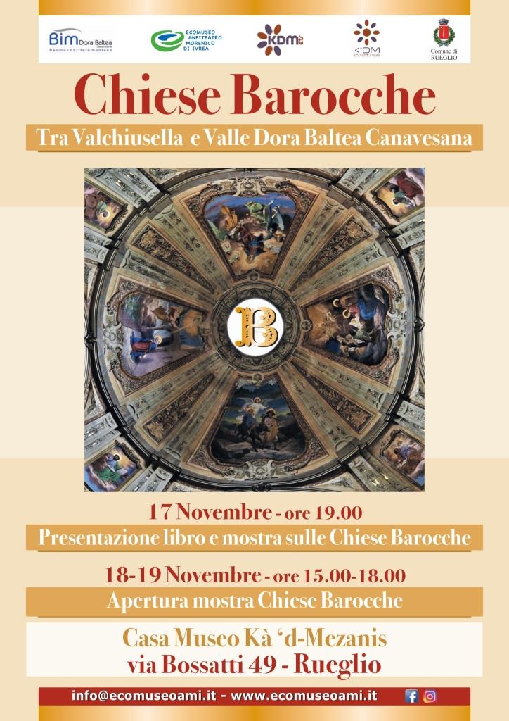 L' <a href="/ecomuseoami/">Ecomuseo AMI</a> promuove un ciclo di  appuntamenti sul territorio dedicati al Barocco, si inizia il 17-18-19/11  a @Rueglio, presso la Casa museo Ka 'd-Mezanis, con la  presentazione del libro e della mostra "Chiese Barocche tra la Valchiusella e la Dora Baltea". #VisitAMI