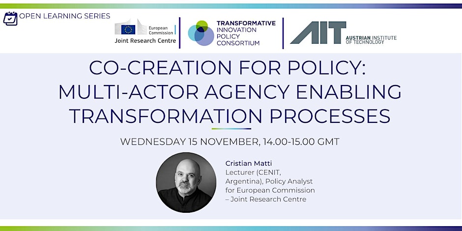 iMatti's tweet image. Join us for an immersive workshop on co-creation,  science and innovation!

Tomorrow #OpenLearningSeries event, co-organised by the @TIPConsortium  and the #EUPolicylab from @EUScienceInnov

eventbrite.co.uk/e/co-creation-…

#cocreation #innovation #science4policy