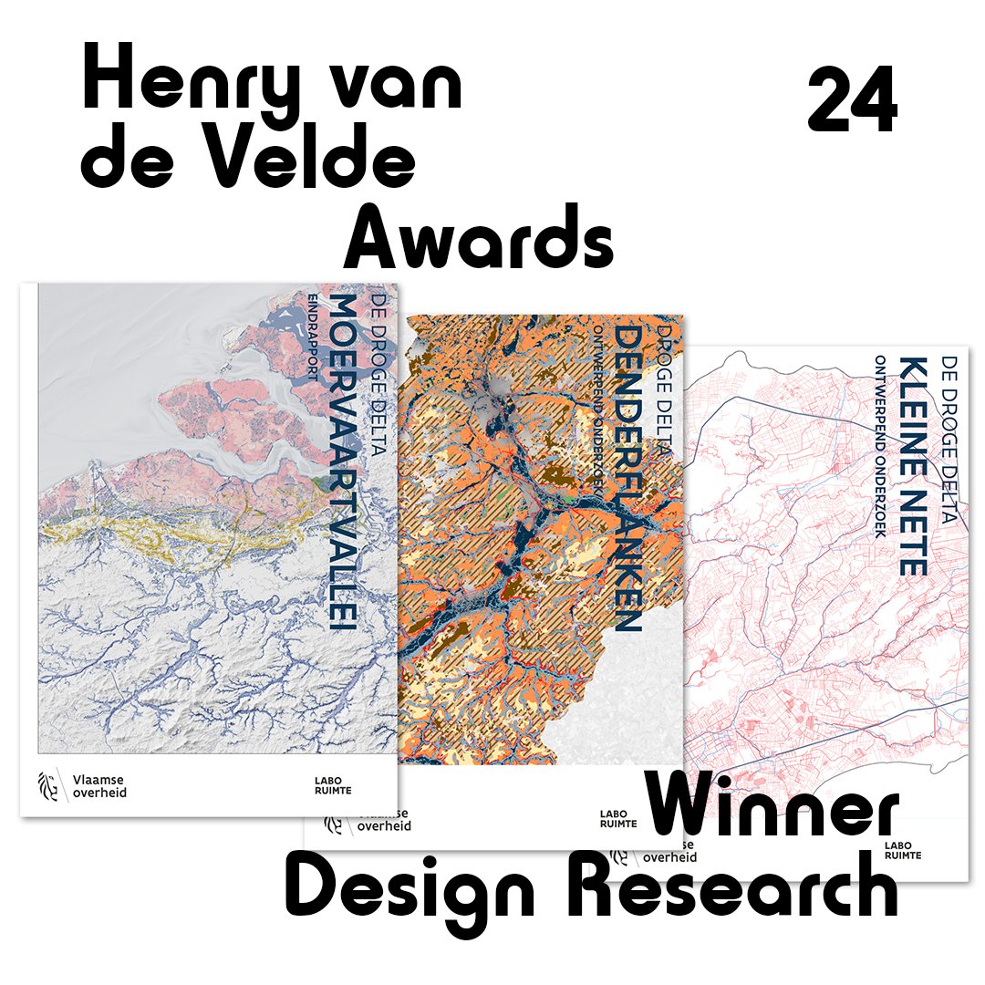De Droge Delta is bekroond met een Henry van de Velde Award. Het LABO RUIMTE onderzoek naar ruimtelijke hefbomen in de strijd tegen waterschaarste wint in de categorie Design Research &amp; maakt nog kans op de publieksprijs. Breng je stem uit tot 15 december!
henryvandevelde.be/nl/awards/24