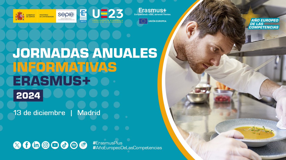 ¡Apunta en tu agenda! Jornadas anuales informativas: convocatoria Erasmus+ 2024. 🗓️ 13 de diciembre. Celebramos en Madrid las “Jornadas anuales informativas Erasmus+: lanzamiento de la convocatoria 2024” donde facilitaremos información acerca de las novedades.