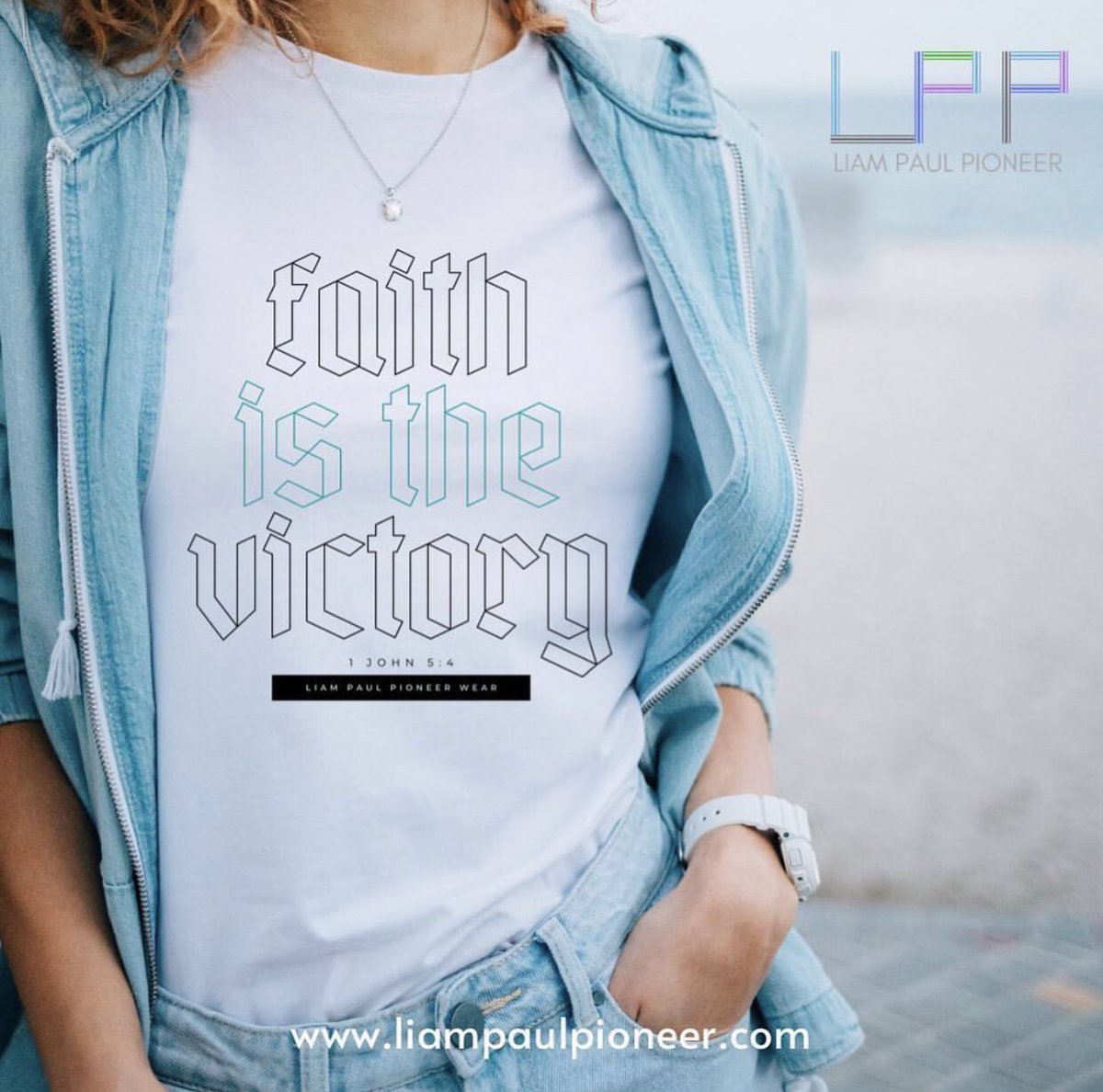 Faith is the Victory is now available in the Liam Paul Pioneer Store! Get yours today! liampaulpioneer.com #faithisthevictory #tshirts #tees #clothes #christianclothes