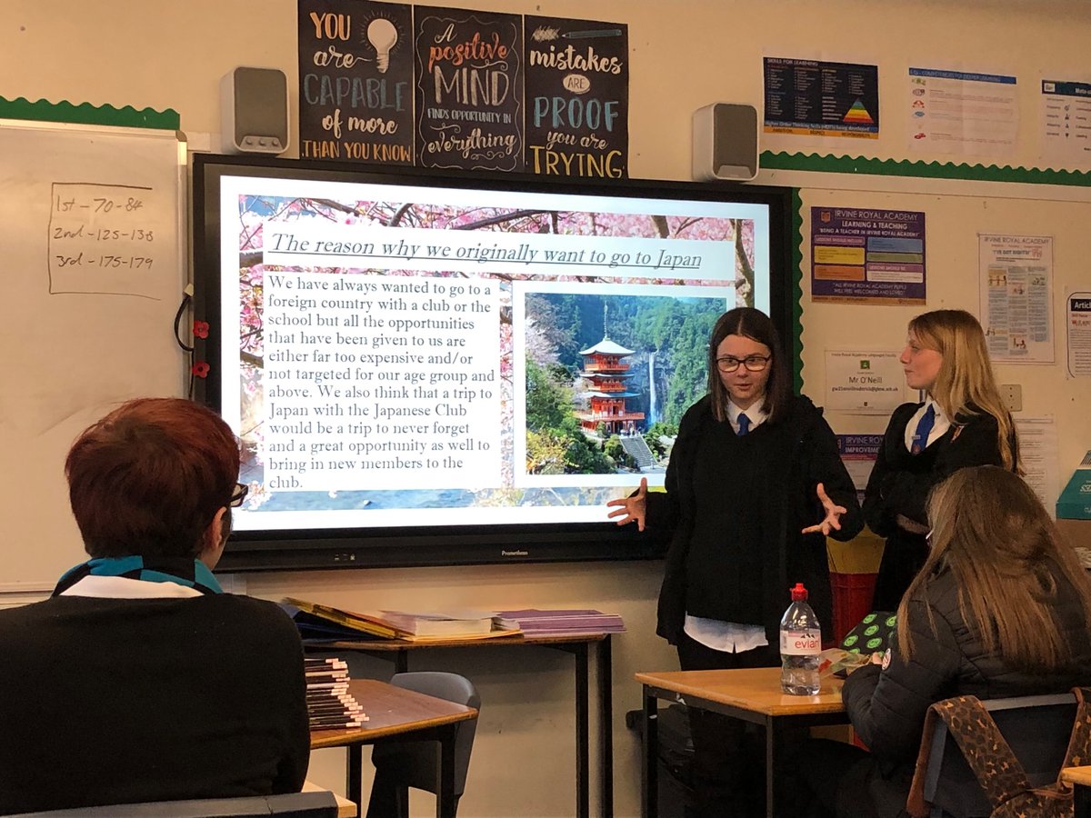Mr O'Neill (@neillroddy) on Twitter photo Commitment, talent and inspiring presentation skills from a trio of our pupils in the Japanese Club, who today convincingly delivered their case for why the club should take a trip to Japan! 🇯🇵 Sugoi-kata! Yoku dekimashita! <a href="/IRALanguages/">Irvine Royal Academy English and Languages Faculty</a> <a href="/IrvineRoyalAcad/">Irvine Royal Academy</a> Commitment, talent and inspiring presentation skills from a trio of our pupils in the Japanese Club, who today convincingly delivered their case for why the club should take a trip to Japan! 🇯🇵 Sugoi-kata! Yoku dekimashita! <a href="/IRALanguages/">Irvine Royal Academy English and Languages Faculty</a> <a href="/IrvineRoyalAcad/">Irvine Royal Academy</a>