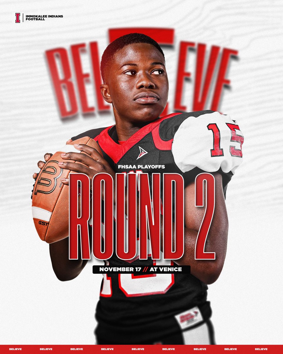 ImmokaleeFB's tweet image. There is more work to be done‼️🏈
Who wants to earn another Monday??? Who's trying to breathe rare air on Thanksgiving  week??‼️
There are only 16 teams in the @FHSAA 4-S classification playing this week. #Immokalee is one.

#RoundTwo
#Redwood #BELIEVE