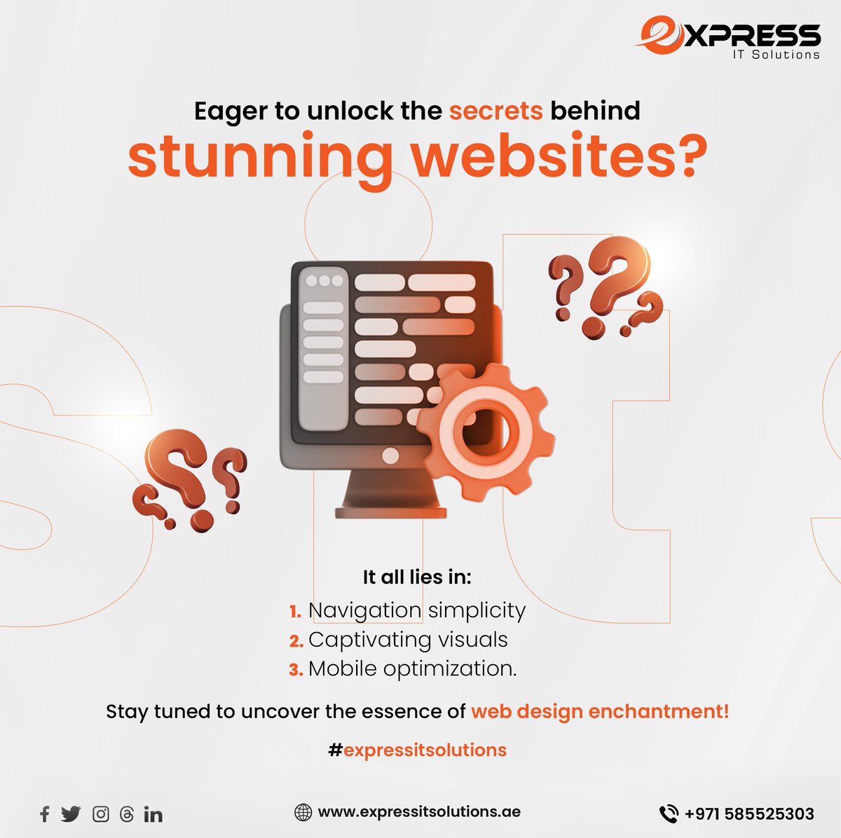 expressit_solns's tweet image. Unlock the secret behind stunning websites!
Comment your favourite one below.
.
#expressitsolutions #dubai #websitedevelopers #websitedevelopment