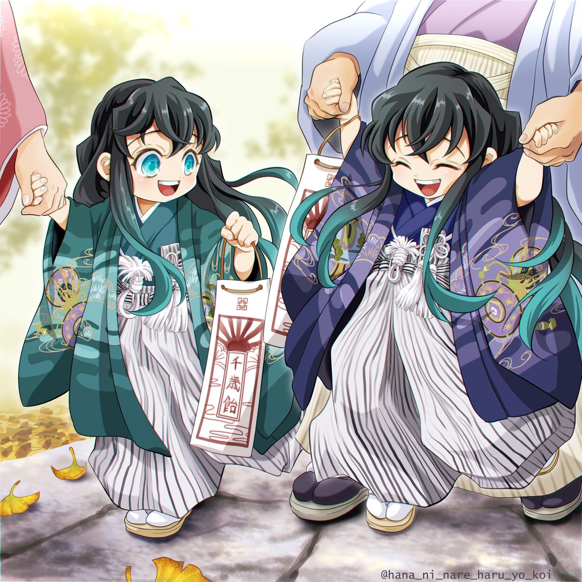 七五三ツイ¡ンズ (5歳児) 右が🈚️くん 左が🈶くん ※ｲﾝｽﾀからの過去絵