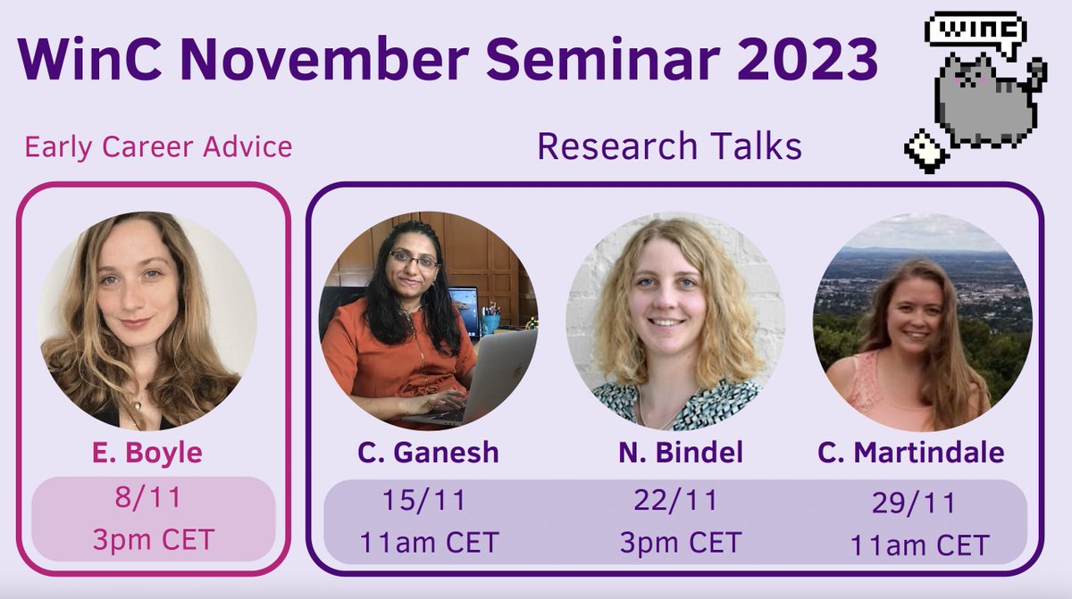 claucece's tweet photo. Tomorrow, we have Chaya Ganesh talking about 'Non-malleability and Universal Composability of zkSNARKs' in our Women in Cryptography (WinC) seminar! Join info here: https://t.co/Q2sXkJuHak https://t.co/9jHKVhI4HC