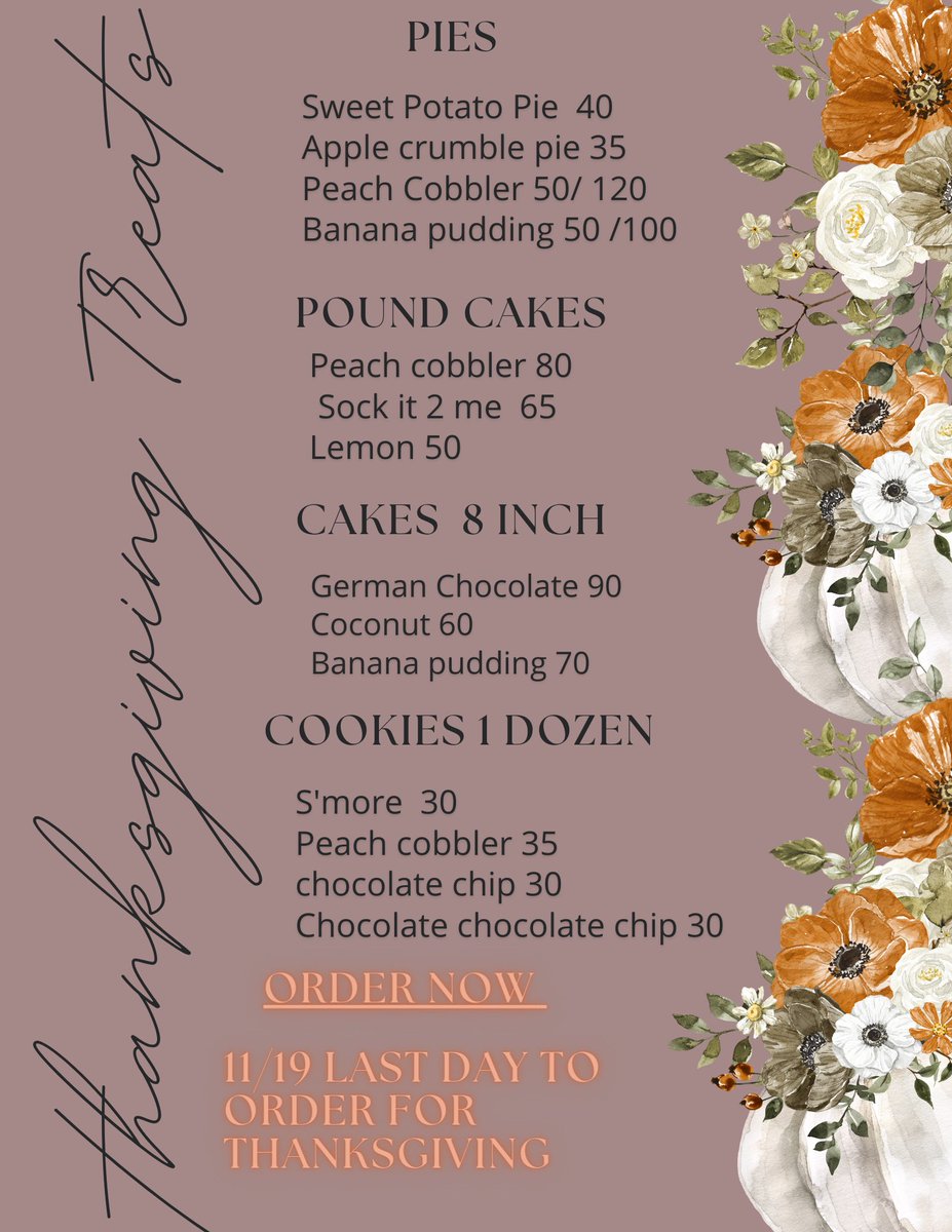 Order your Thanksgiving treats