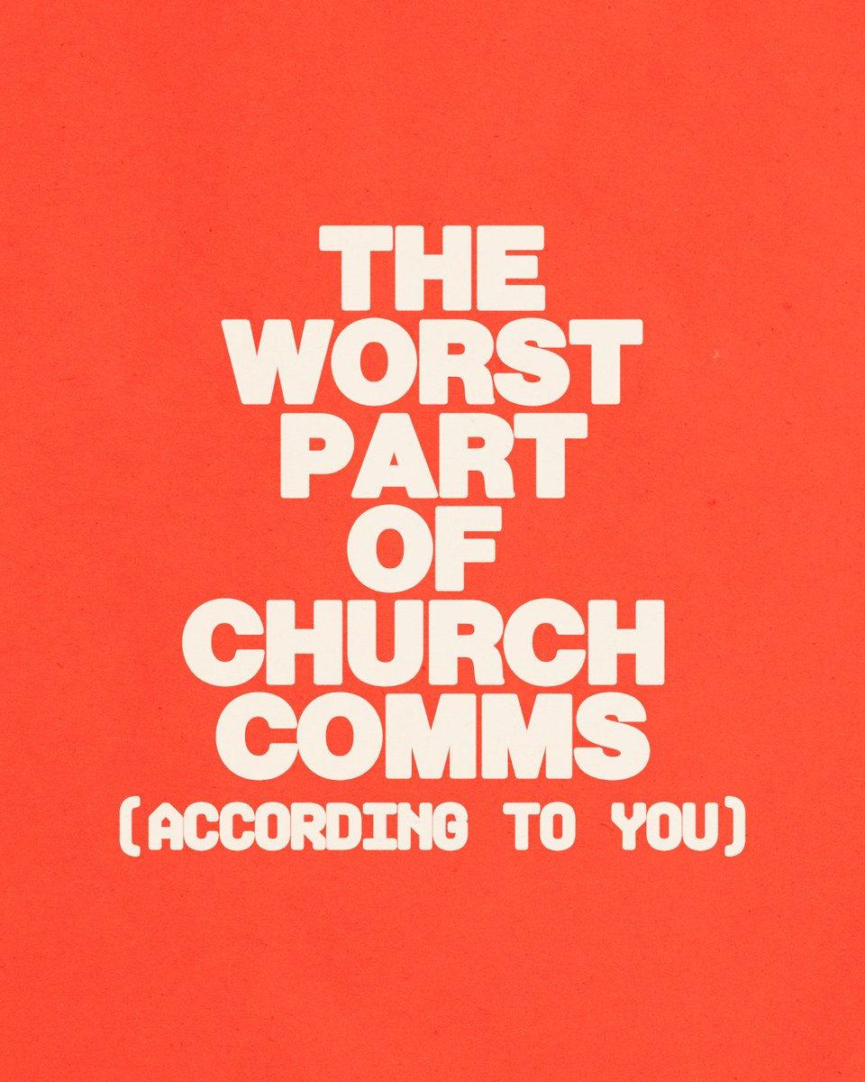 BradyShearer's tweet photo. I asked you all:

“What’s one thing that frustrates you about church comms?” 😡

Here were the most popular answers:

7. The lack of risk taking and defaulting to the same old comfortable and easy thing

6. Most people care about *doing* the thing than being *effective* at the thing

5. Too many events to talk about

4. Pastors/staff not understanding how long stuff takes

3. People complain there isn’t enough info & they complain when there’s “too much”

2. People who are not in comms thinking they know best

And the most popular (and aggravating) response:

1. Last Minute Requests 😅

Anything get missed?