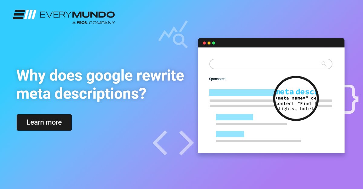 Google rewrites meta descriptions 62.78% of the time. This can impact your ranking and clicks! Want to know why this happens?
Read our blog post: ms.spr.ly/6017i8kAR
Control your meta game for SEO success! ✨ 
#SEOInsights #MetaDescriptions