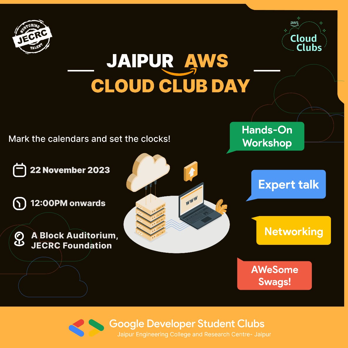 ayushigeorge31's tweet image. Checkout this Meetup with AWS Cloud Club at JECRC College: meetu.ps/e/MBSjk/TdDl1/i

#jaipurawsccday #awscc