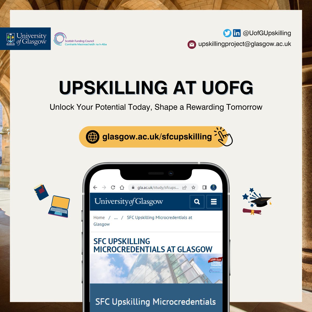 Don’t forget – the application deadline for University of Glasgow’s Upskilling courses is 29th December. These courses are fully online & fully funded with courses specifically relating to the Health and Social Care system. Find out more: gla.ac.uk/study/sfcupski… @UofGUpskilling