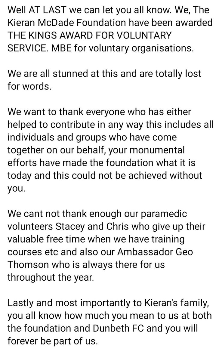 The Kieran McDade Foundation tweet media