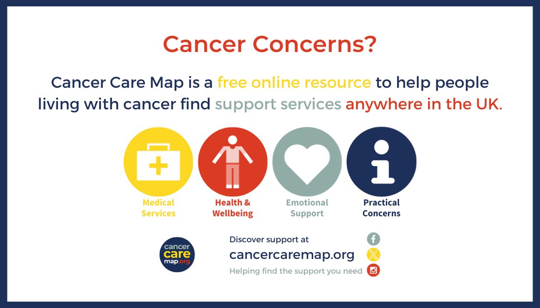 With over 4,000 cancer support services listed on our map, we're here to help you find the support you need, when and where you need it. Simply enter your postcode at cancercaremap.org to find services in your area.

#CancerCare
#CancerSupport
#CancerServices