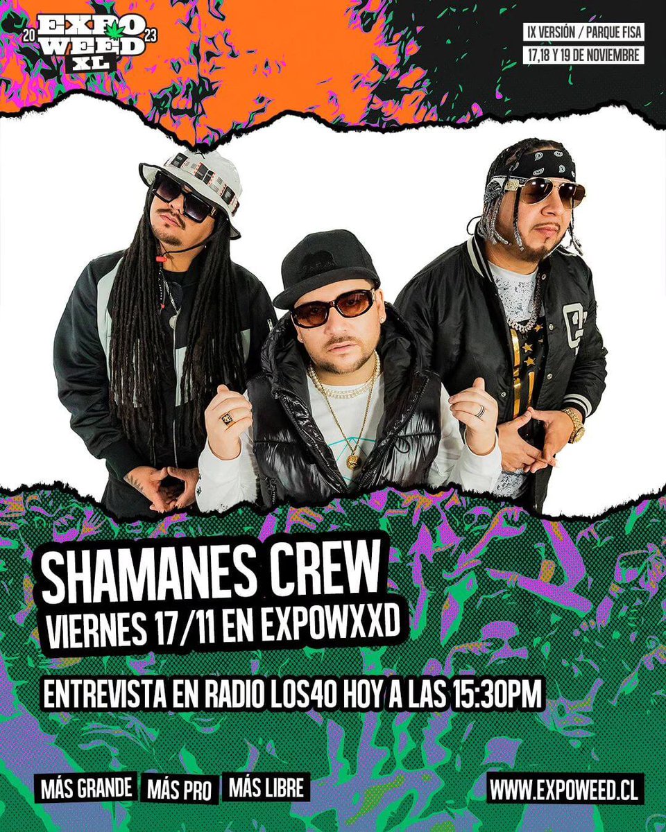 canamochile's tweet photo. Para hoy, en radio @40ChileOficial
Claudio Venegas, Director de Revista Cáñamo Chile y lo que se viene este fin de semana en Expoweed Chile
Luego, a las 15:30, Shamanes Crew que nos acompañarán el día viernes 17, también estarán en conversación con Los 40 Principales en 101.7FM https://t.co/tWVzB0cEZx