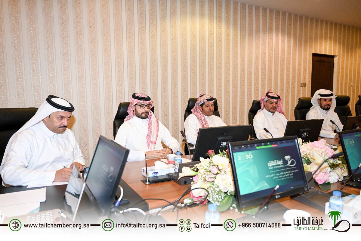 taifcci's tweet photo. رئيس #غرفة_الطائف غازي القثامي يرأس اجتماع مجلس إدارة الغرفة السادس، بحضور نائبيه، وعدد من أعضاء مجلس الإدارة، وأمين عام الغرفة ..
وشهد الاجتماع مناقشة عدد البنود المدرجة على جدول الأعمال، وخرج الاجتماع في نهايته بعدد من التوصيات الهامة . https://t.co/MzCA39hnVT