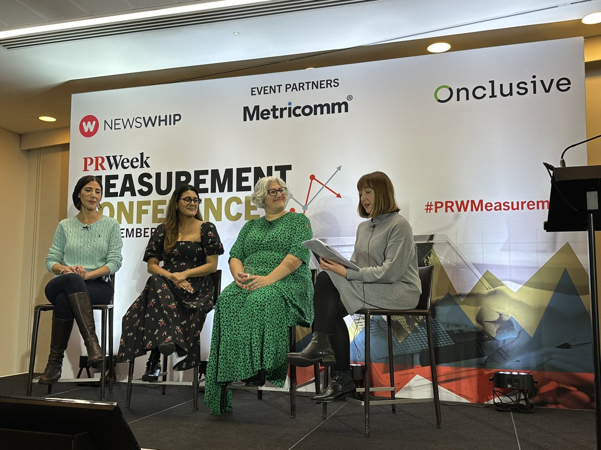 Great panel today at #prwmeasurement, expertly moderated by @prweekuknews’ Siobhan Holt featuring Arthritis Action’s interim CEO @Nalafifi, Charlotte Tilbury’s @SabinaEllahi and Mars Wrigley’s corporate Affairs director Naomi Jones. I’ll be chatting with Naomi’s Mars colleague