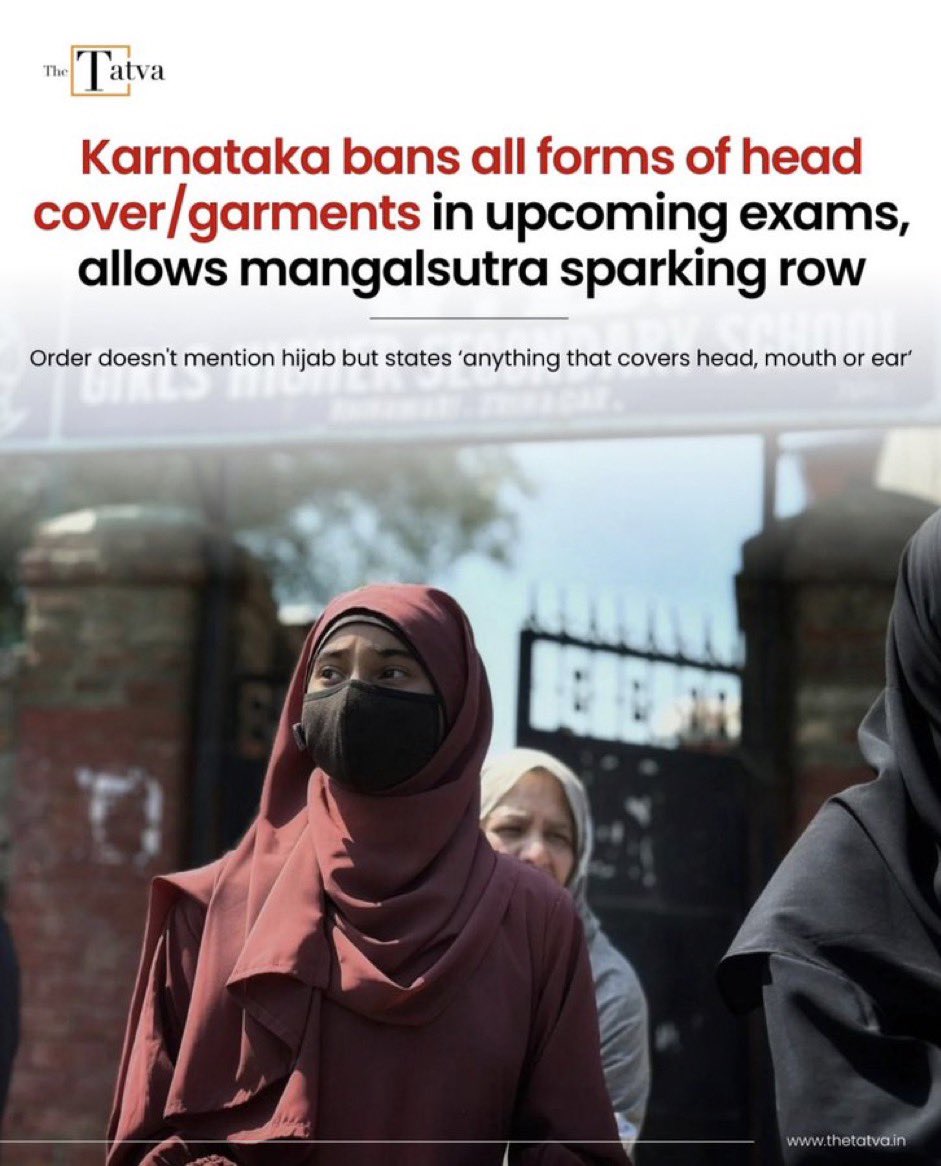 Congress Govt of Karnataka banned Hijab & Burqa in upcoming Exam's.

👉their Ideology & Policies square with BJP when it comes to Muslims and they proved that today in Karnataka.

#HijabBan