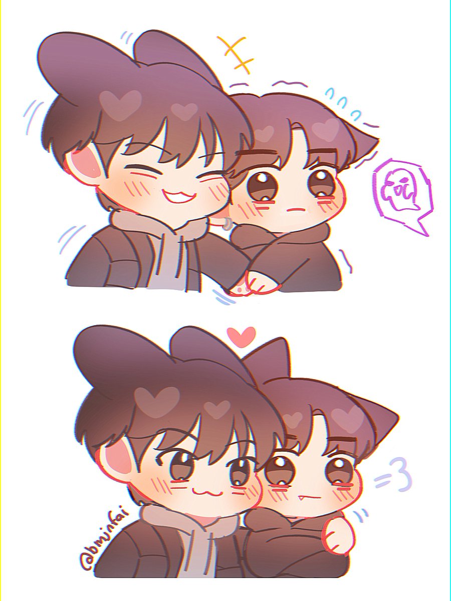 bmjnfai's tweet image. 🐰🐿️👻 #숩텬 #soobtyun #taebin