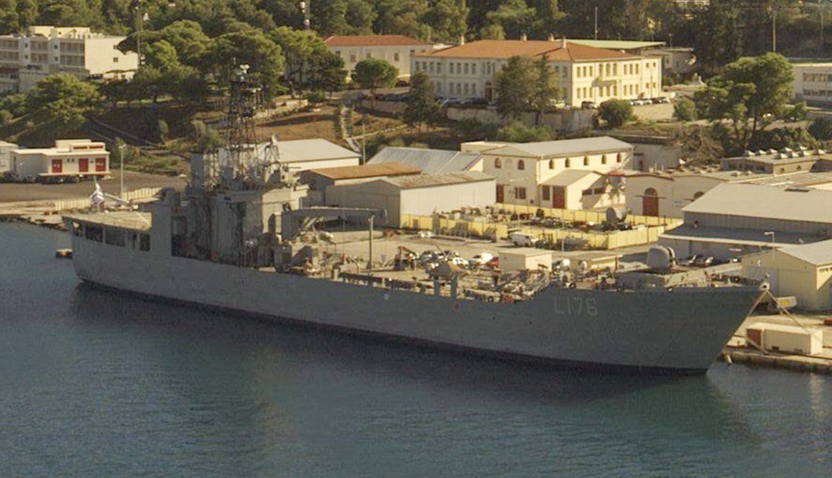 WarshipCam's tweet photo. Hellenic Navy Jason-class tank landing ship HS Lesvos (L176) in Souda Bay - November 14, 2023 #hslesvos #l176
SRC: webcam https://t.co/shOoG3wZ17