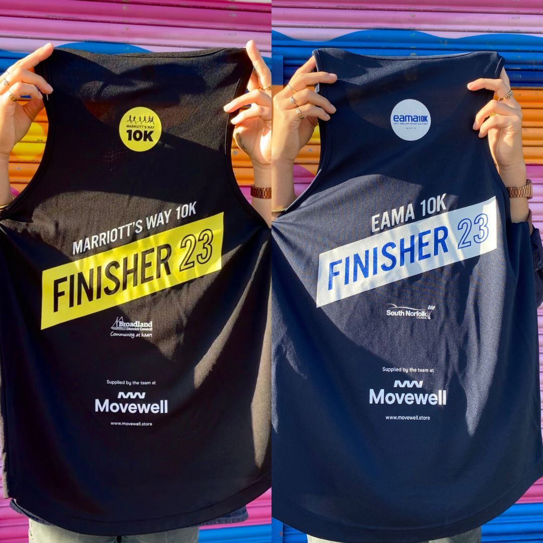 espmerchandise's tweet photo. A couple 10K Finisher vests we've done recently, printed on Just Cool vests, for Movewell, Broadland Council, and South Norfolk Council 🏃 https://t.co/rte57fcnUl