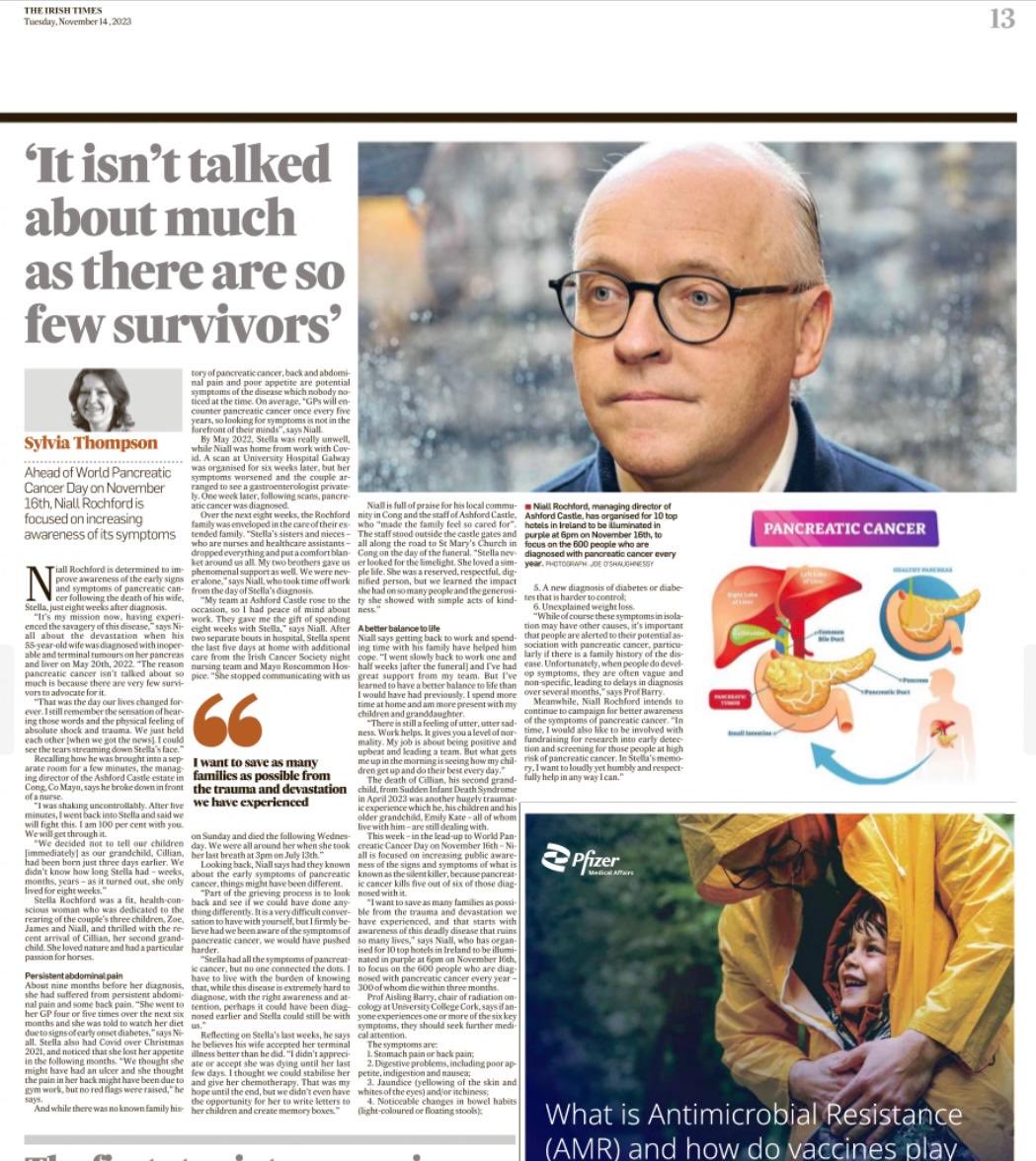 Niall Rochford (@rochfordniall) on Twitter photo Thank you <a href="/sthompsonIT/">Sylvia Thompson</a> and <a href="/IrishTimes/">The Irish Times</a> for helping me tell Stella’s story very sensitively! Thank you also for highlighting the symptoms of pancreatic cancer and the importance of early detection #PancreaticCancerIreland #5in6 #WPCD #HelloPancreas Thank you <a href="/sthompsonIT/">Sylvia Thompson</a> and <a href="/IrishTimes/">The Irish Times</a> for helping me tell Stella’s story very sensitively! Thank you also for highlighting the symptoms of pancreatic cancer and the importance of early detection #PancreaticCancerIreland #5in6 #WPCD #HelloPancreas