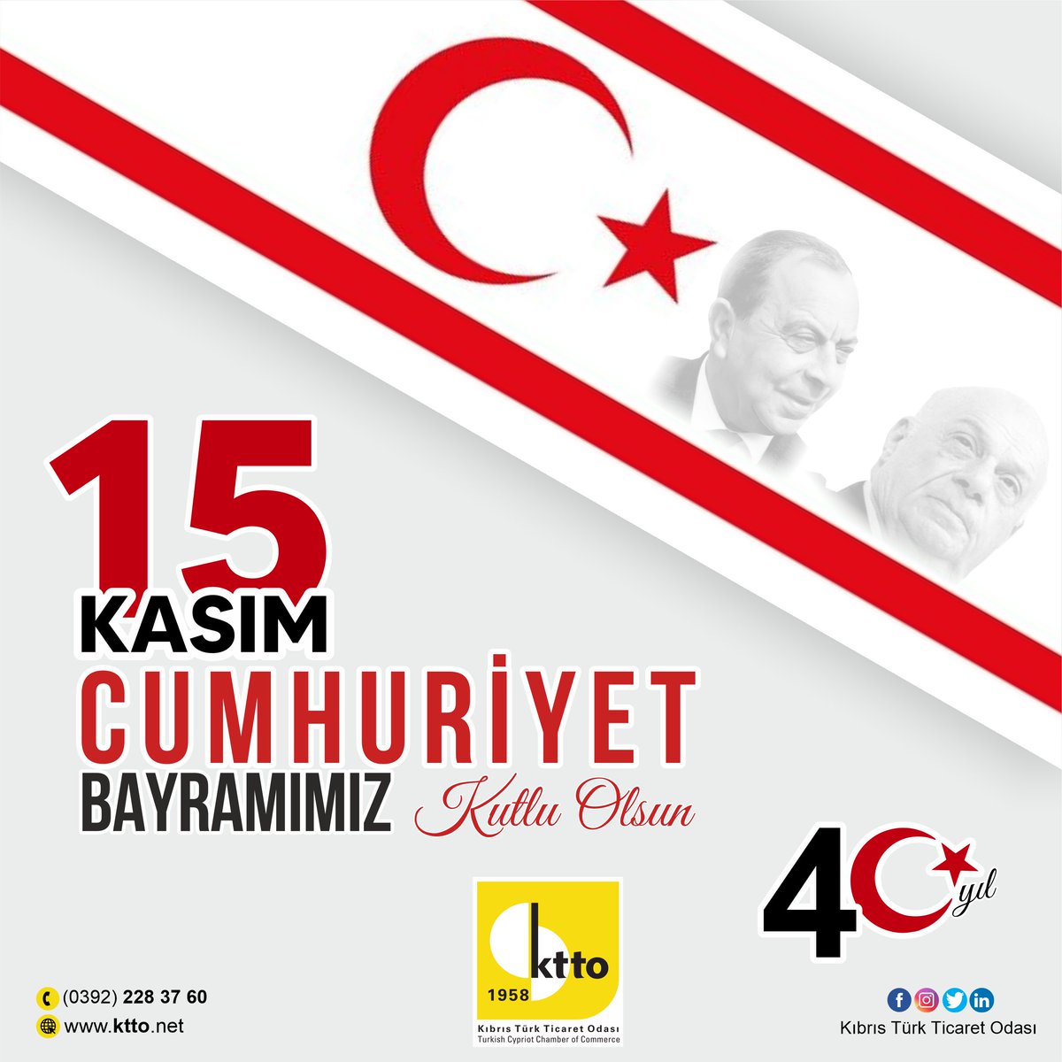 KTTO_TCCC's tweet photo. “KKTC, KENDİ KENDİMİZİ YÖNETME HAKKIMIZIN İFADESİDİR”
Kuzey Kıbrıs Türk Cumhuriyeti’nin kuruluş yıldönümü hepimize kutlu olsun.
#ktto #ktto_tccc https://t.co/7uLkQh0Rg1