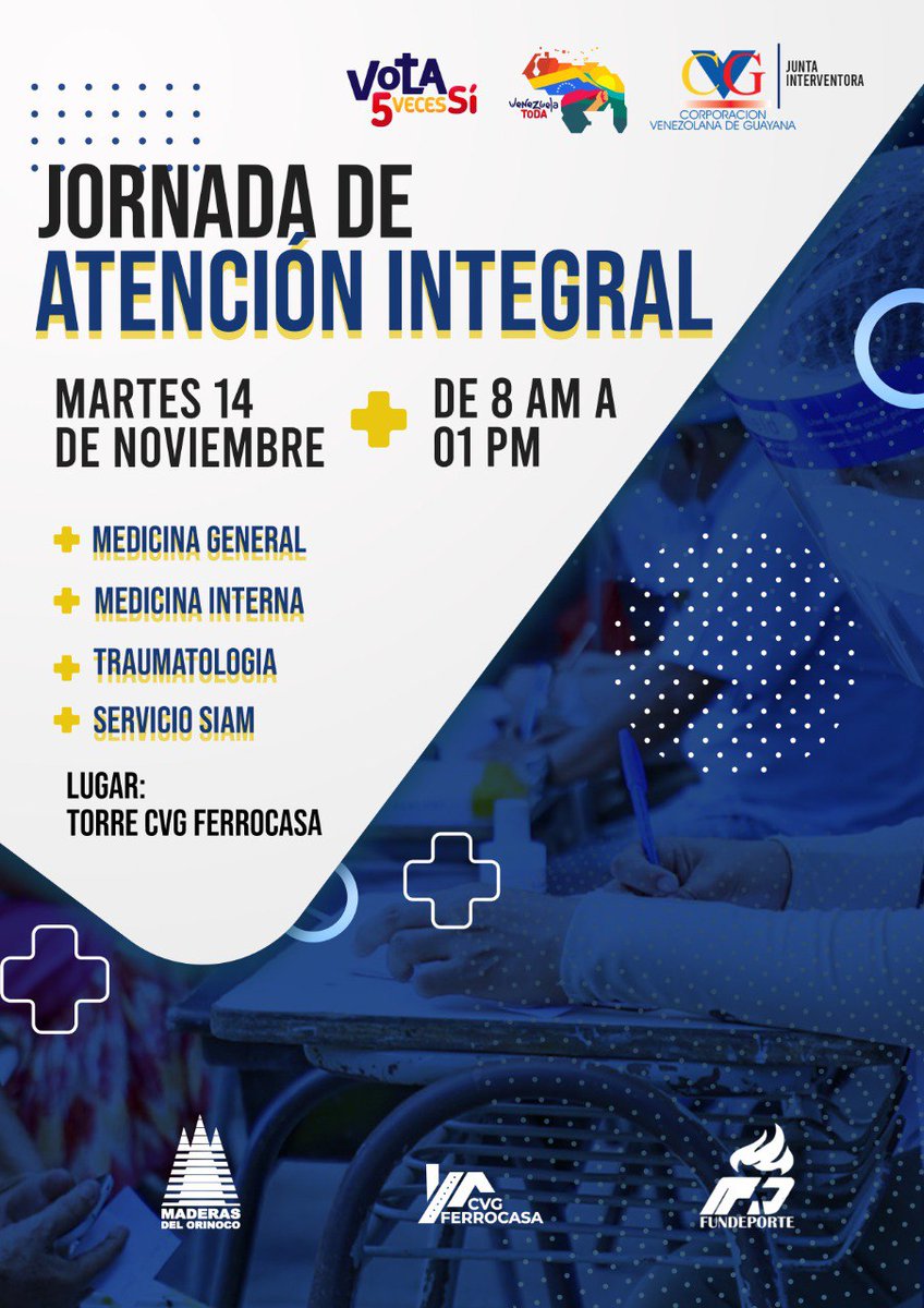 #YosoyEsequibo | #CVGFerrocasa en conjunto con <a href="/CVGFundeporte/">CVG Fundeporte</a> y @MdelOrinoco_CVG efectúan una jornada médica integral para toda su Clase Trabajadora.

#JuntosSomosMás 

<a href="/CVG_Oficial/">Corporación Venezolana de Guayana - CVG</a>