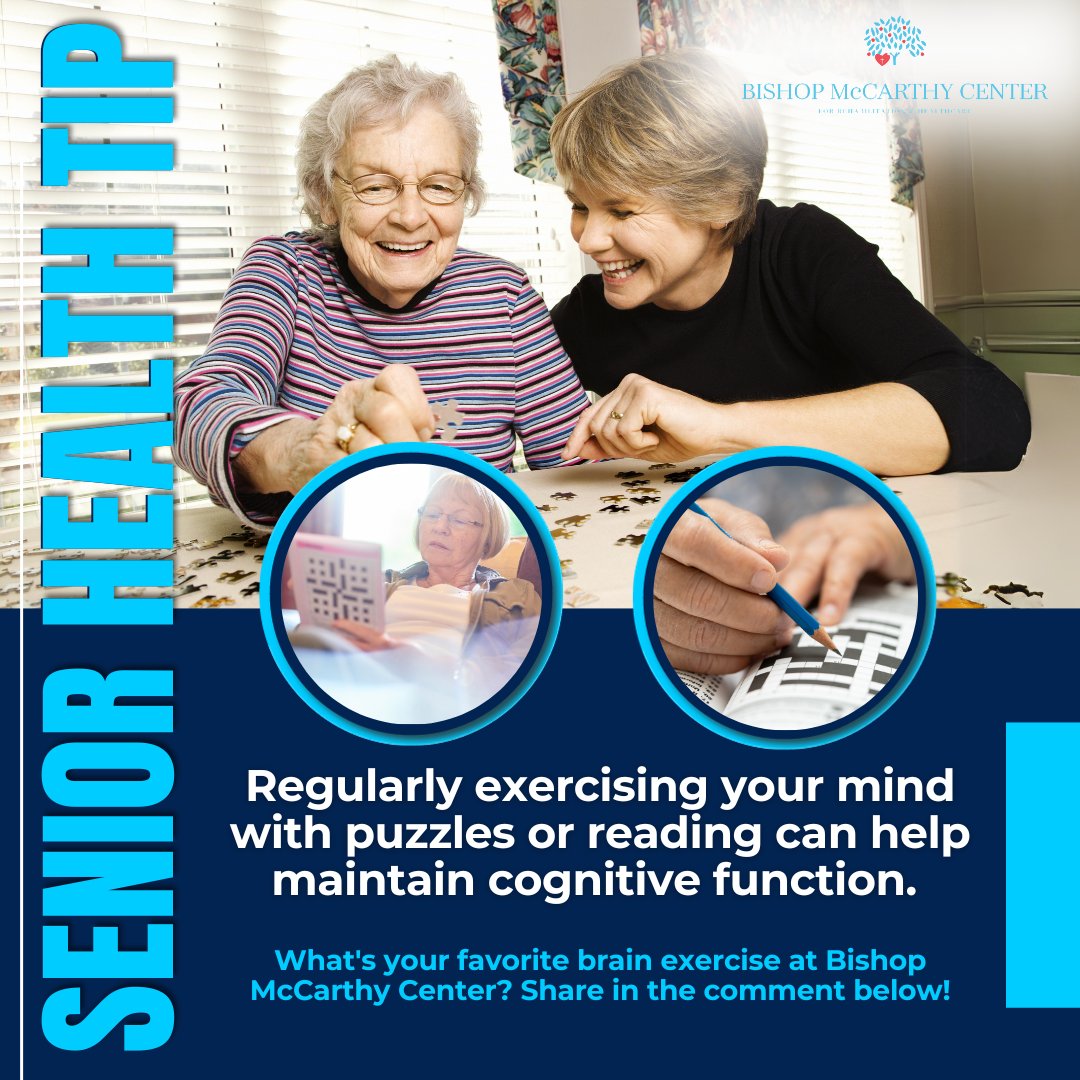 bishopmccenter's tweet image. Keep your mind sharp and agile with regular brain exercises! Whether it's solving puzzles, reading books, or engaging in stimulating activities, there are plenty of ways to boost cognitive function.

Share your favorite brain exercise in the comments!🧩

#MindMatters #ActiveMind