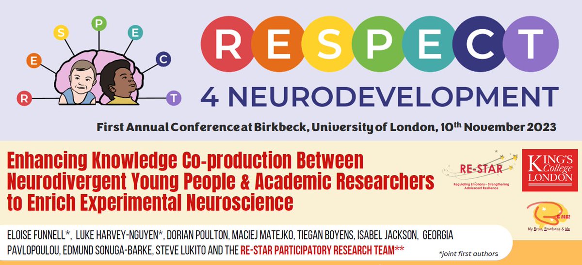 Well done ***RE-STAR Participatory Research Team*** for sharing their experience of co-producing an experimental neuroscience study! #Neurodiversity #coproduction #mentalhealth #adolescents <a href="/Respect4neurod/">Respect4neurodevelopment</a>