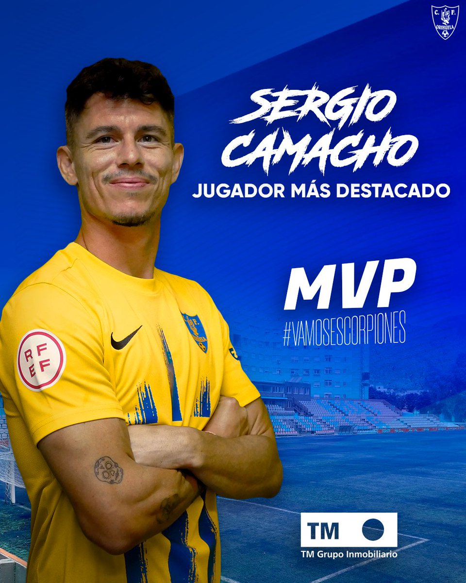 🔝 𝐉𝟏𝟏 | Jugador más destacado         

El futbolista #TMGrupoInmobiliario del #OrihuelaCF en el #ÁguilasOrihuela ha sido 𝐒𝐞𝐫𝐠𝐢𝐨 𝐂𝐚𝐦𝐚𝐜𝐡𝐨