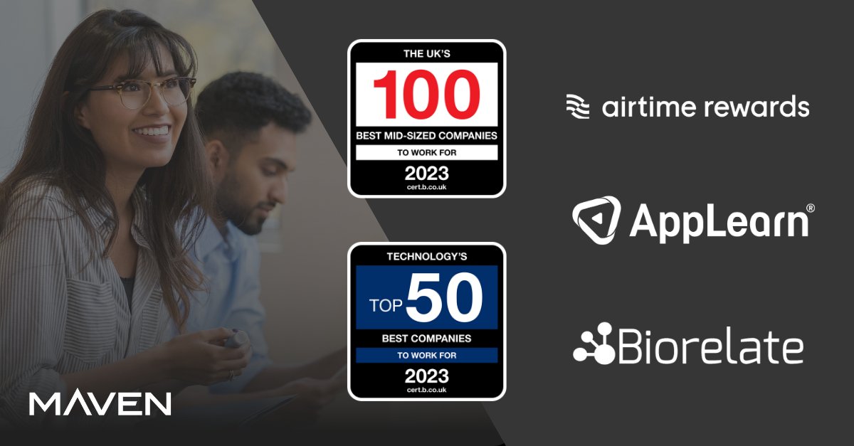 Congratulations to the teams at <a href="/applearn/">𝐈𝐬𝐬𝐚𝐛𝐞𝐥𝐥𝐚 ‼</a> <a href="/AirtimeRewards/">Airtime</a> and <a href="/Biorelate/">Biorelate</a>, featured in the UK's 100 Best Small Companies to Work For list. Additionally, AppLearn and Biorelate are in the Technology's Top 50 Best Companies to Work For list. 🏆

Read more 👇

hubs.ly/Q028Qh2s0
