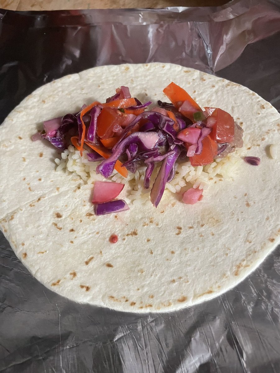 FoodNotBombs_S's tweet photo. We forgot to post pics of the burrito rolling sesh on Sunday (listen it was 6am 😂🤷🏻)!  Seasoned rice, fresh made refries, and veg and citrus slaw! 😍🖤❤️

If you can help with donations for this week’s meals and supplies please please hit up @/FNBSALEM or $/FNBSa https://t.co/0KtJaWeDZp