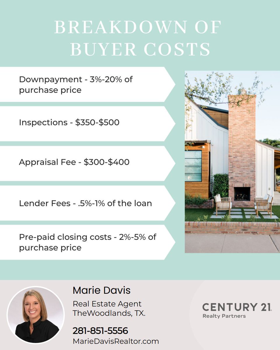 🏡“How much should I budget for closing costs when I buy a home?” The answer depends on what your budget is, but this is a really good way to estimate it! Your agent will also be able to help you figure out how much to budget for depending on your unique situation.

#closingcosts