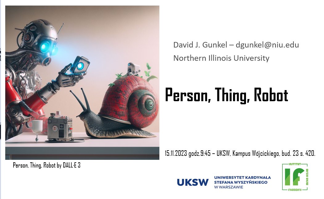 David J. Gunkel (@david_gunkel) on Twitter photo 🇵🇱 PTR Book Tour <a href="/mitpress/">The MIT Press @mitpress.bsky.social</a>
Tomorrow (15 Nov) at 9:45am at <a href="/UKSW_Warszawa/">UKSW</a>, Kampus Wácickiego, bud. 23 s. 420. With thanks to <a href="/84michal/">Michał Piekarski</a> for arranging and the prompt engineering. 🇵🇱 PTR Book Tour <a href="/mitpress/">The MIT Press @mitpress.bsky.social</a>
Tomorrow (15 Nov) at 9:45am at <a href="/UKSW_Warszawa/">UKSW</a>, Kampus Wácickiego, bud. 23 s. 420. With thanks to <a href="/84michal/">Michał Piekarski</a> for arranging and the prompt engineering.