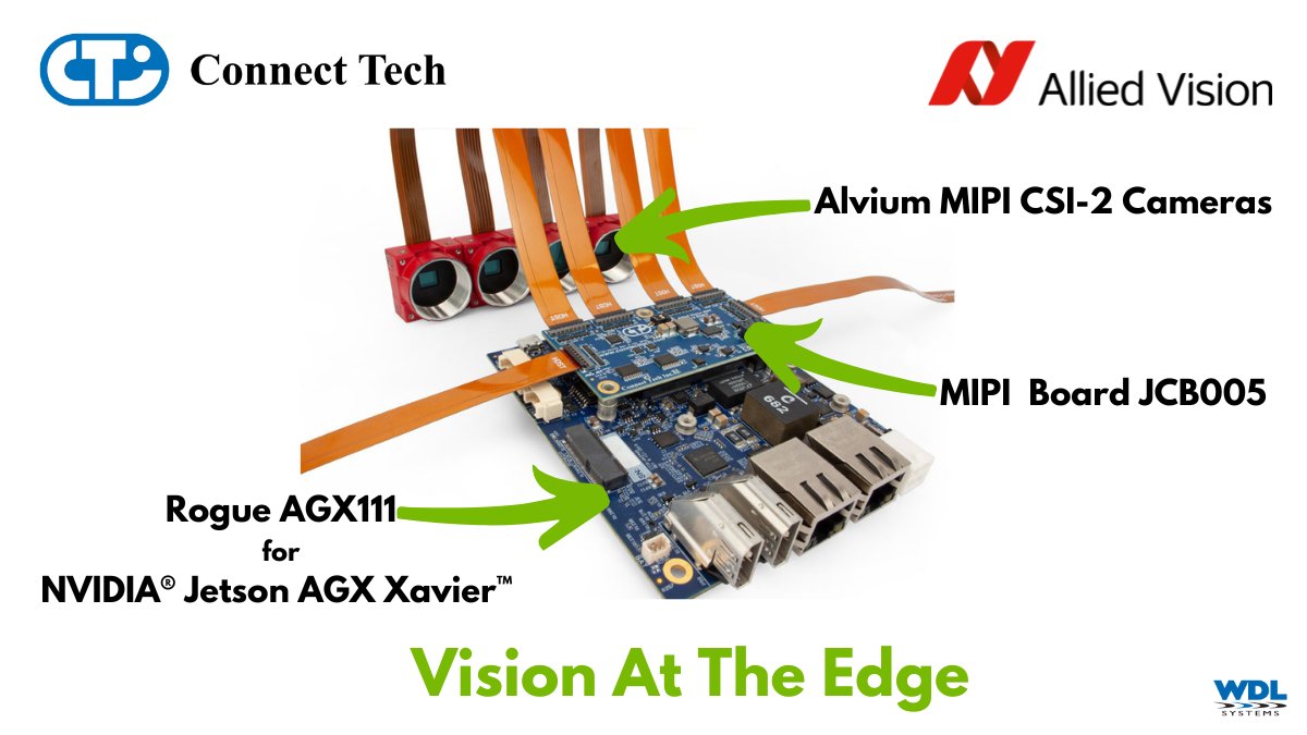 WDL Systems (@wdlsystems) on Twitter photo Edge Vision solution for optical inspection, robotics, drones, smart cities and more! <a href="/ConnectTechInc/">Connect Tech Inc.</a> Rogue Carrier for NVIDIA Jetson AGX Xavier, MIPI expansion board, and <a href="/AlliedVisionTec/">Allied Vision</a> Alvium MIPI CSI-2 cameras!
wdlsystems.com/CTI-Rogue-Carr…
#EdgeAI #machinevision <a href="/NVIDIAEmbedded/">NVIDIA Embedded</a> Edge Vision solution for optical inspection, robotics, drones, smart cities and more! <a href="/ConnectTechInc/">Connect Tech Inc.</a> Rogue Carrier for NVIDIA Jetson AGX Xavier, MIPI expansion board, and <a href="/AlliedVisionTec/">Allied Vision</a> Alvium MIPI CSI-2 cameras!
wdlsystems.com/CTI-Rogue-Carr…
#EdgeAI #machinevision <a href="/NVIDIAEmbedded/">NVIDIA Embedded</a>
