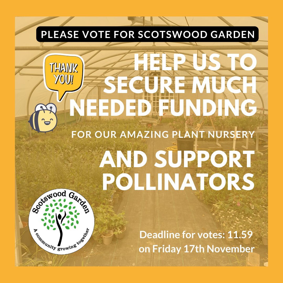 📣WE NEED YOUR VOTES AGAIN for a grant from the LNER Customer &amp; Community Fund🌸🐝
1 - follow this link👉bit.ly/3MIQv6r 
2 - select the "Environmental Sustainability" theme
3 - vote for Scotswood Garden's Plants &amp; Pollinators project (scroll down to find us) 
THANK YOU🌻