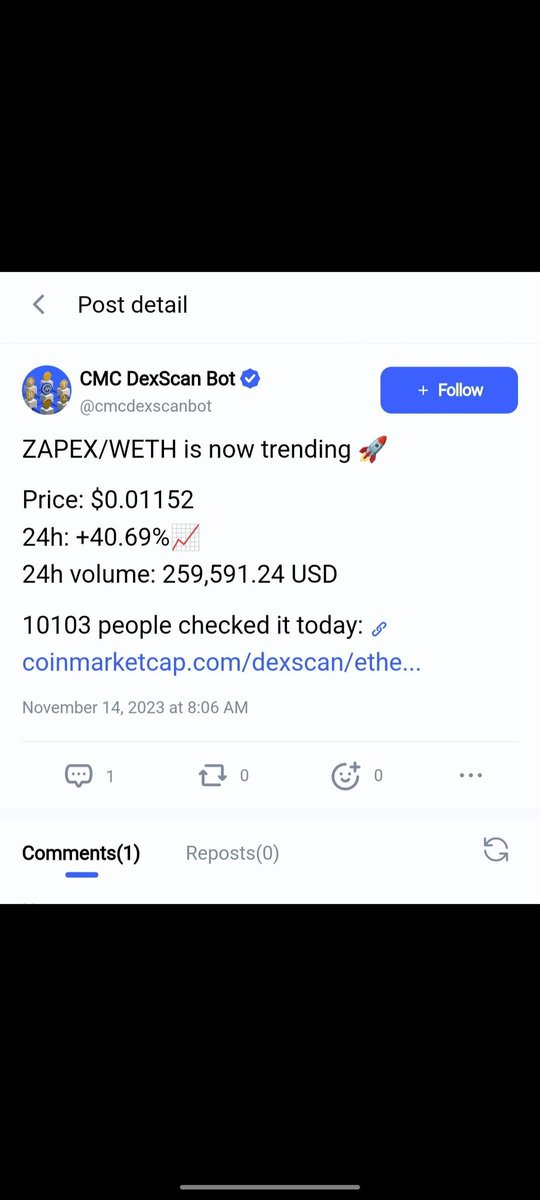 TMinasidis's tweet image. ‼️WE ARE WAITING MORE TO COME FOR $ZAPEX
❗I gave you at:
1) 360k-1.6m
2)450k-1.6m again
3) 550k and 750k - 1.7m now but I didn't sold anything
⚡Next X100 💎 
👉 10k people checked yesterday for zapex