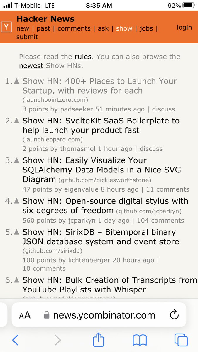 I built launchpointzero.com because I learned so much while trying to launch keenforms.com - it took 3 upvotes in less than an hour to be top of show hacker news. Here we go.