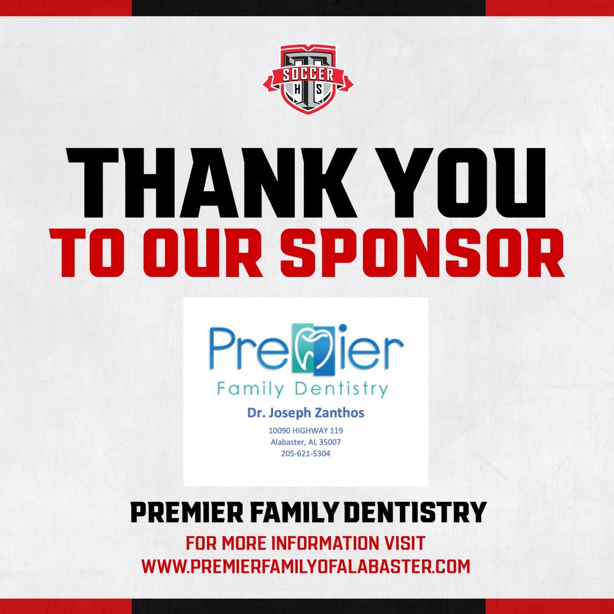 We would like to welcome back Premier Family Dentistry as a Silver Sponsor of the Thompson Soccer Program!  Please support our sponsors!