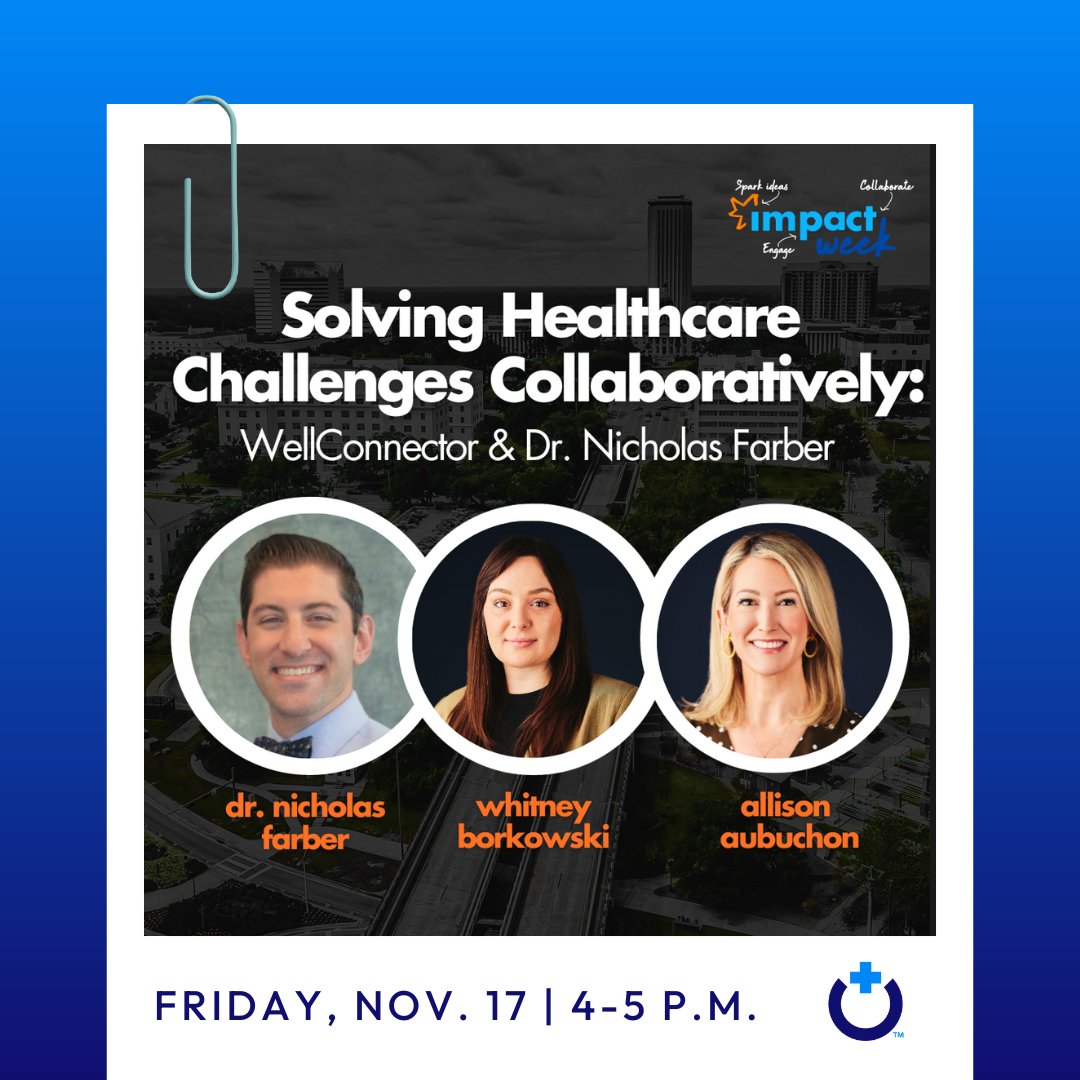 WellConnector's tweet image. This Friday during Impact Week: Dr. Farber (@ncfarberMD) joins WellConnector to discuss solving healthcare challenges collaboratively. Join us for a conversation about creating solutions for patients &amp;amp; providers and how TLH is the place to get this done: tallahassee2023.sched.com