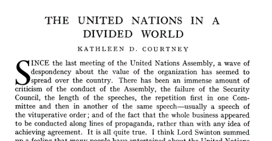 Very good summary of current state of @UN. From 1949. (H/T @IAJournal_CH.)