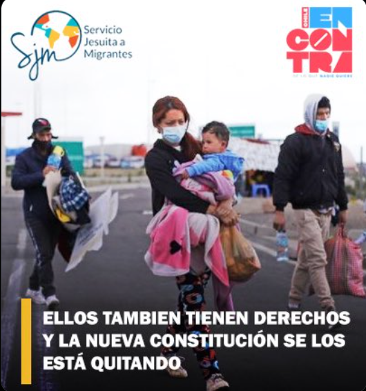 SJMChile's tweet photo. Rechazamos las fake news como esta publicación que circula por redes sociales. El proceso constitucional merece honestidad y buenos argumentos. El Servicio Jesuita a Migrantes no forma parte de ninguna campaña política. https://t.co/2PqNSpggYs
