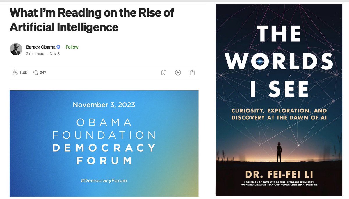 Fei-Fei Li (@drfeifei) on Twitter photo Thank you President Obama <a href="/BarackObama/">Barack Obama</a> for the shout-out of my book in your #AI reading list 🤩 barackobama.medium.com/what-im-readin… Thank you President Obama <a href="/BarackObama/">Barack Obama</a> for the shout-out of my book in your #AI reading list 🤩 barackobama.medium.com/what-im-readin…