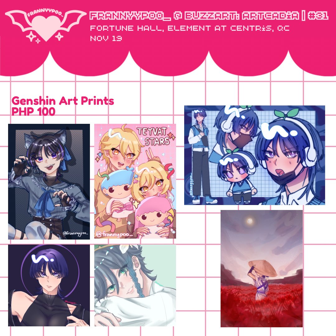 frannyypoo_'s tweet photo. Hiiii ✨ here’s my catalogue for buzzart: artcadia this sunday! im with mg besties @/cealirhes and @/StarriiMeadows so please come and drop by! 💞
admission is free btw! 👀
#ARTCADIA2023 #buzzart #supportlocalmakersph #supportlocalartists https://t.co/UClGpPvH9g