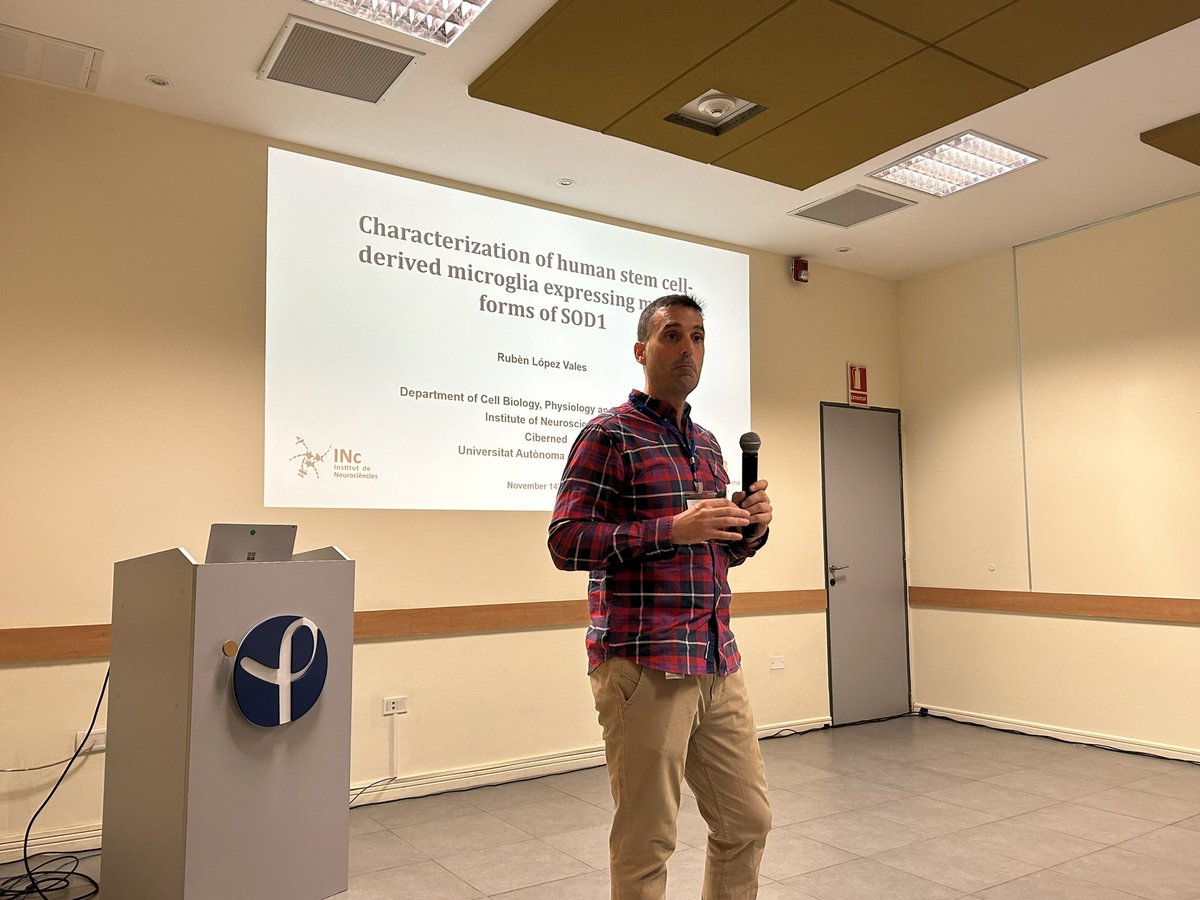 It was a great pleasure to listen to @rlopezVales from @UABBarcelona giving a disruptive presentation “Characterization of human stem cell-derived microglia expressing mutant forms of SOD1”